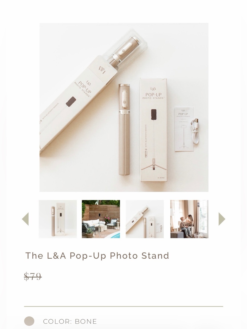 Pop-Up Photo Stand — Bone